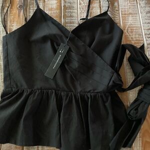 BCBGMaxAzria Black Wrap Top